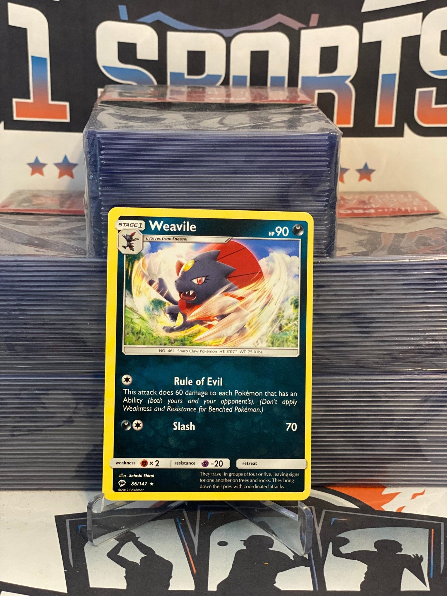 Pokemon TCG: Burning Shadows - Weavile (Rare) #86