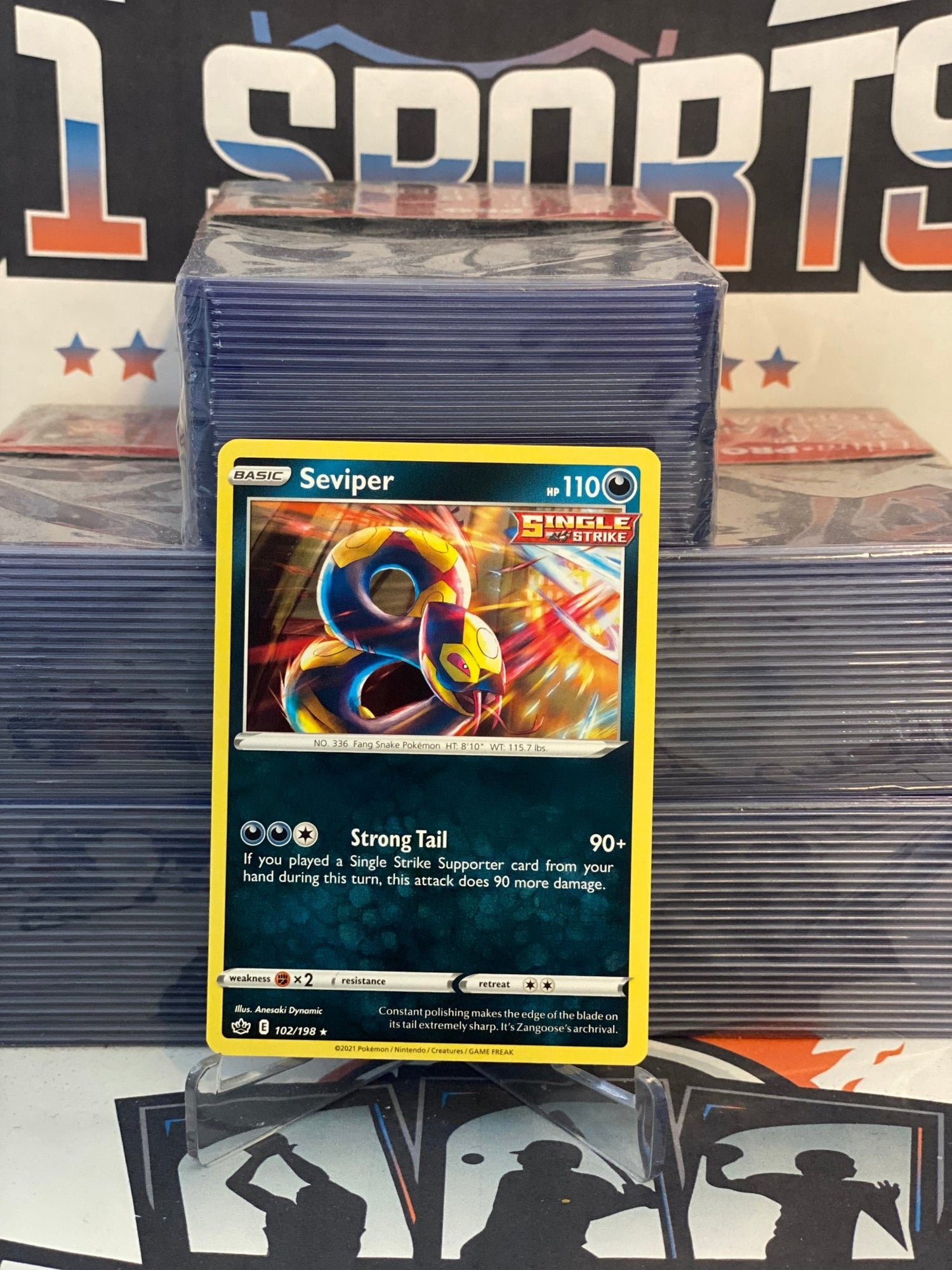 Pokemon TCG: Chilling Reign - Seviper (Rare) #102 $1 Sports Cards Pokemon TCG: Chilling Reign - Seviper (Rare) #102 $1 Sports Cards