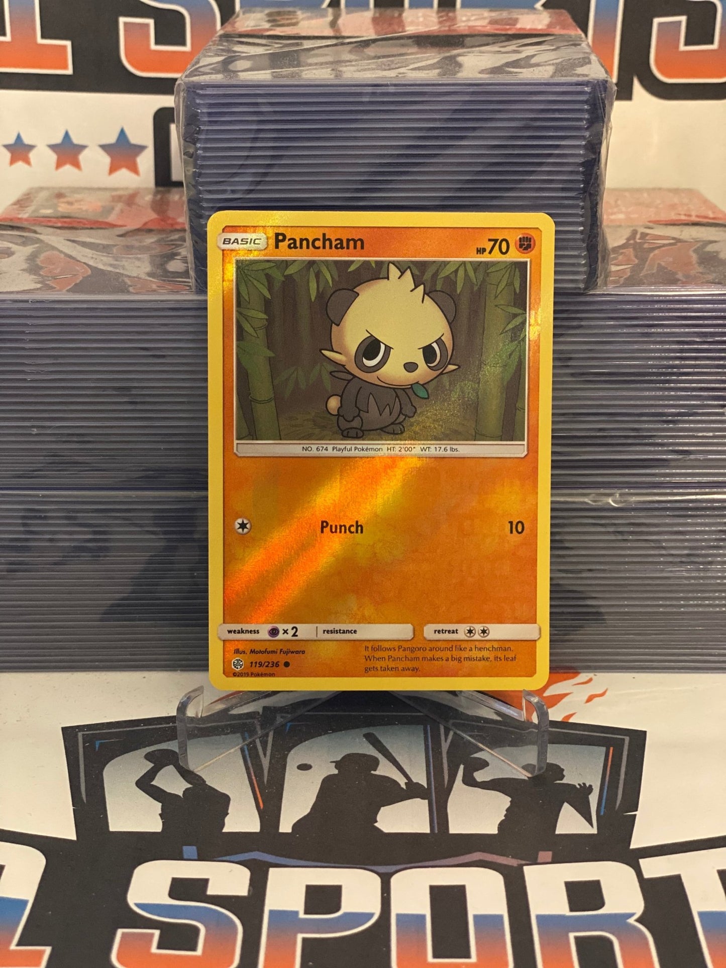 Pokemon TCG: Cosmic Eclipse - Pancham (Holo, Common) #119