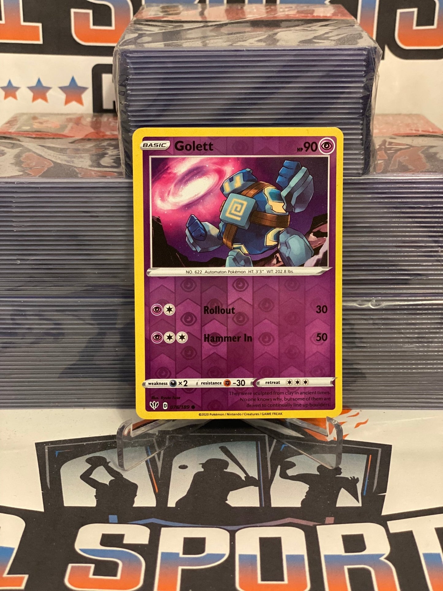 Pokemon TCG: Darkness Ablaze - Golett (Holo, Common) #76