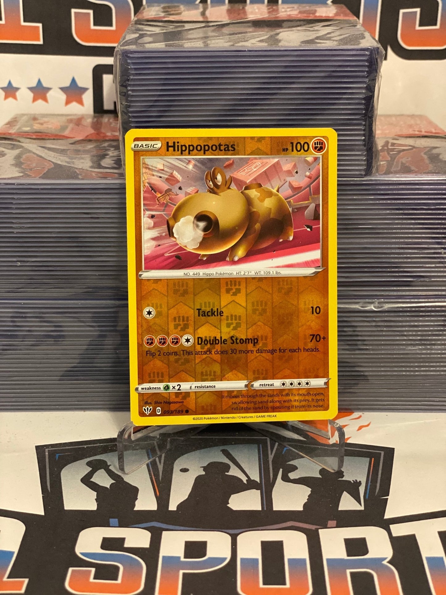 Pokemon TCG: Darkness Ablaze - Hippopotas (Holo, Common) #93