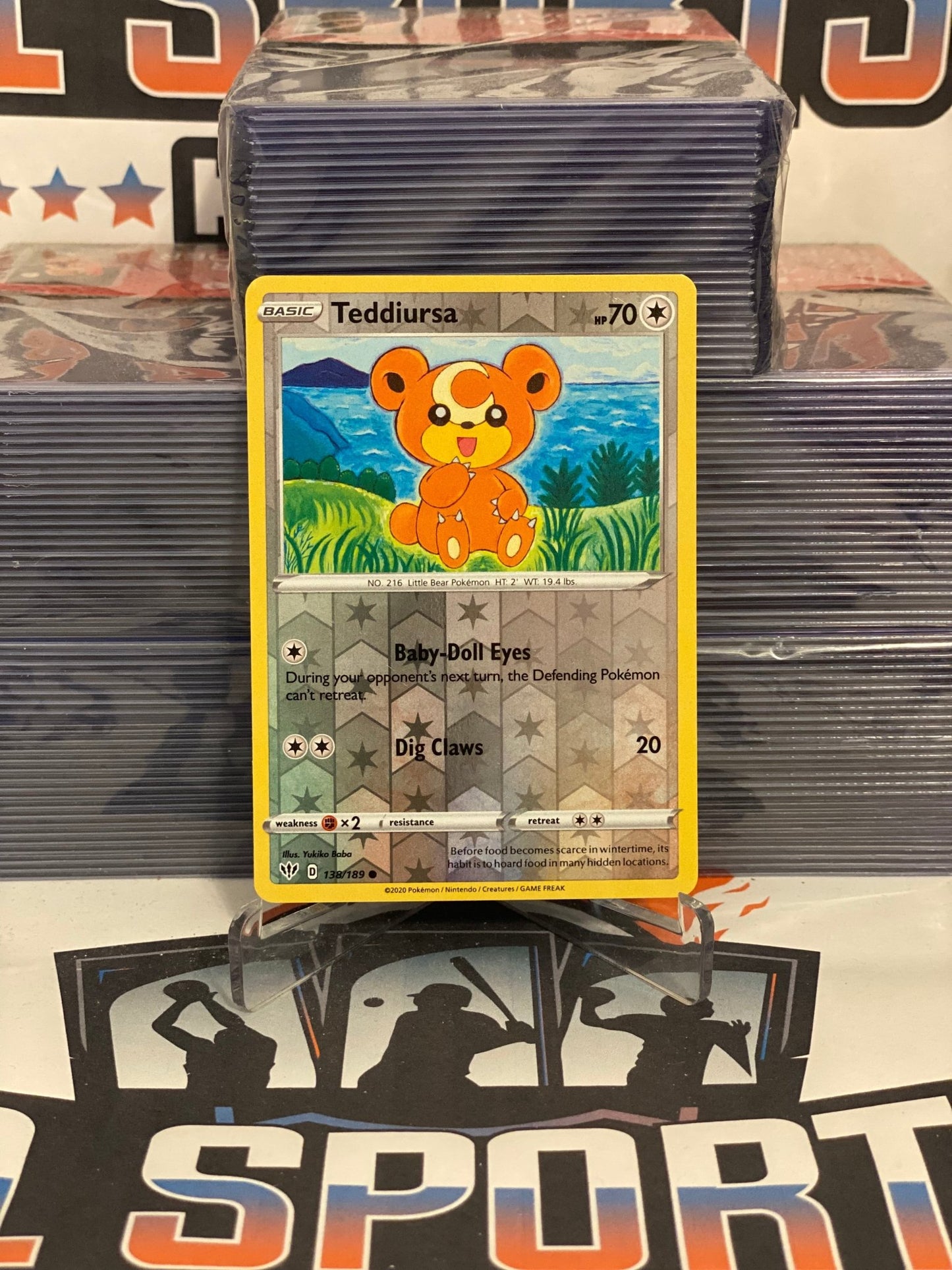 Pokemon TCG: Darkness Ablaze - Teddiursa (Holo, Common) #138