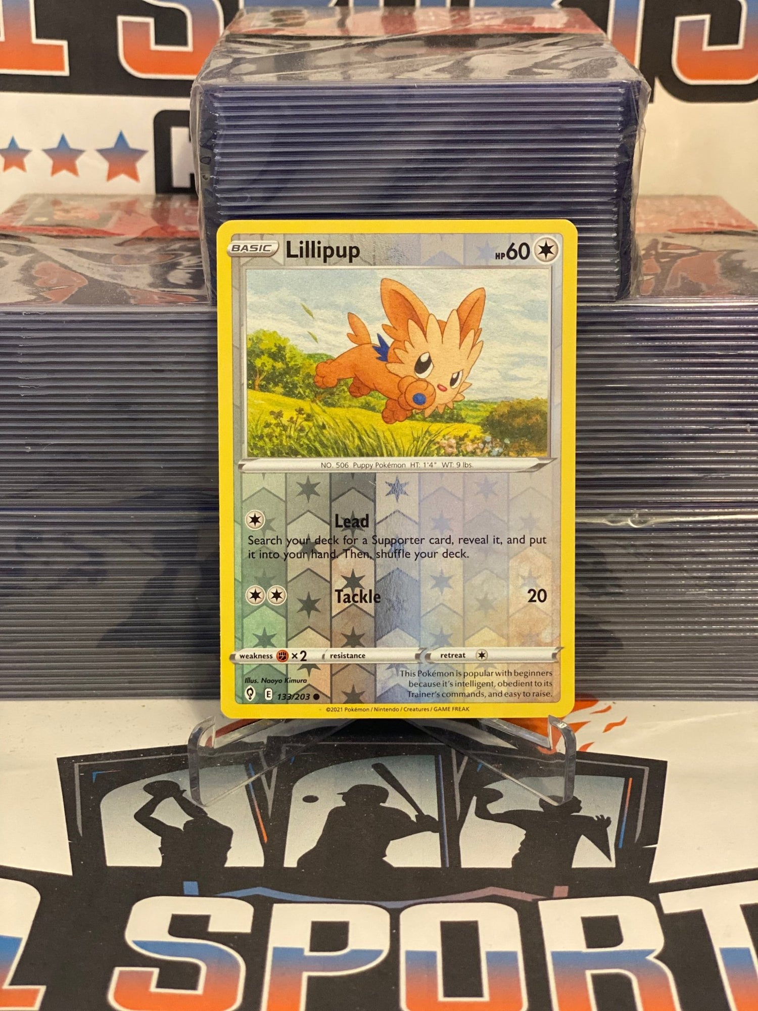 Pokemon TCG: Evolving Skies - Lillipup (Holo, Common) #133 $1 Sports Cards Pokemon TCG: Evolving Skies - Lillipup (Holo, Common) #133 $1 Sports Cards