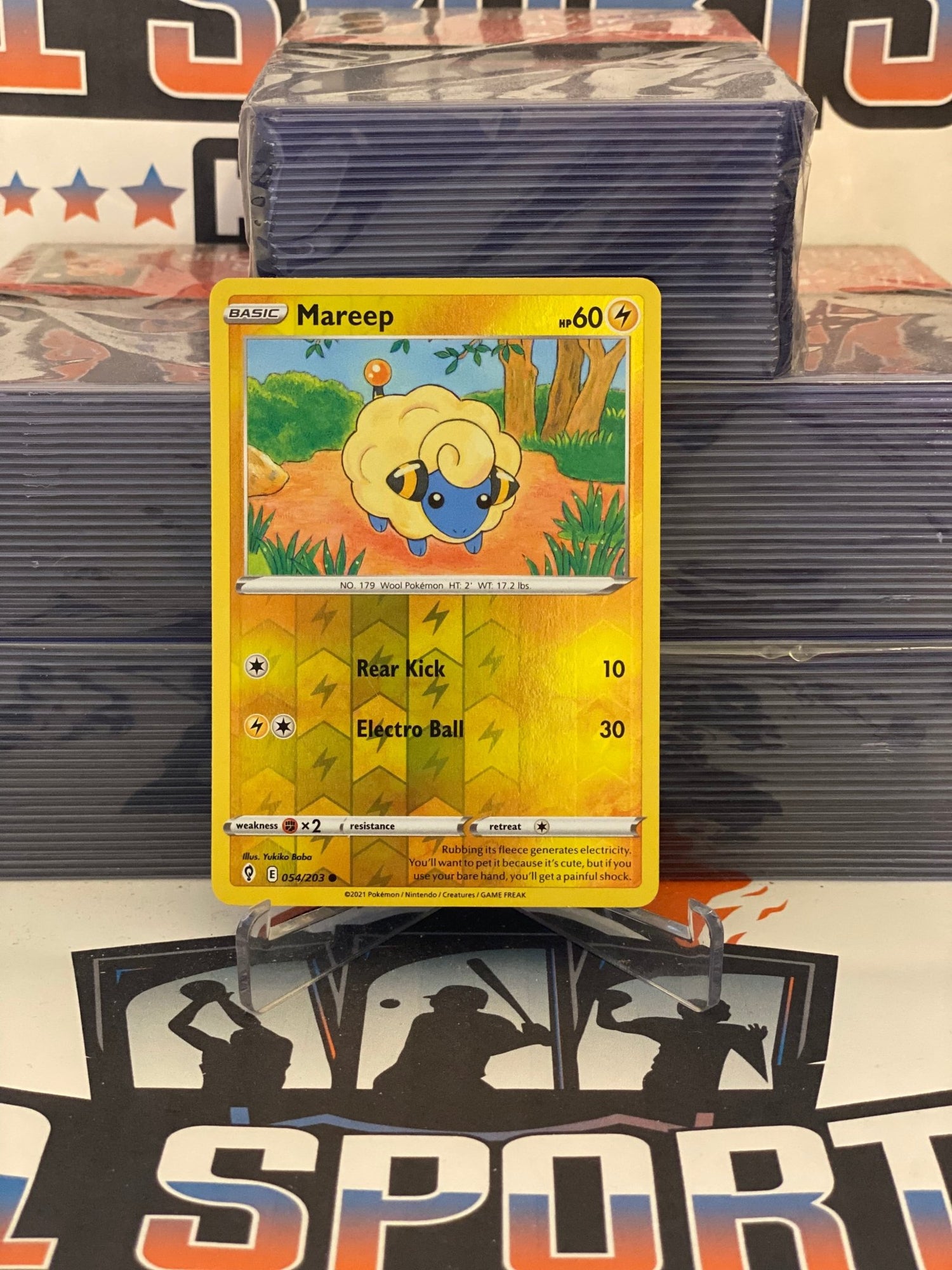 Pokemon TCG: Evolving Skies - Mareep (Holo, Common) #54 $1 Sports Cards Pokemon TCG: Evolving Skies - Mareep (Holo, Common) #54 $1 Sports Cards