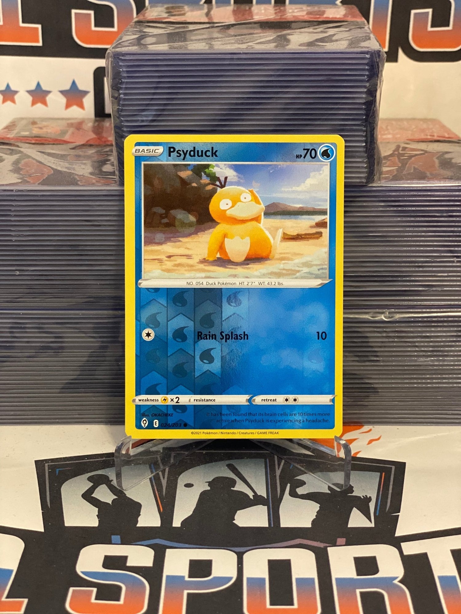 Pokemon TCG: Evolving Skies - Psyduck (Holo, Common) #24 $1 Sports Cards Pokemon TCG: Evolving Skies - Psyduck (Holo, Common) #24 $1 Sports Cards