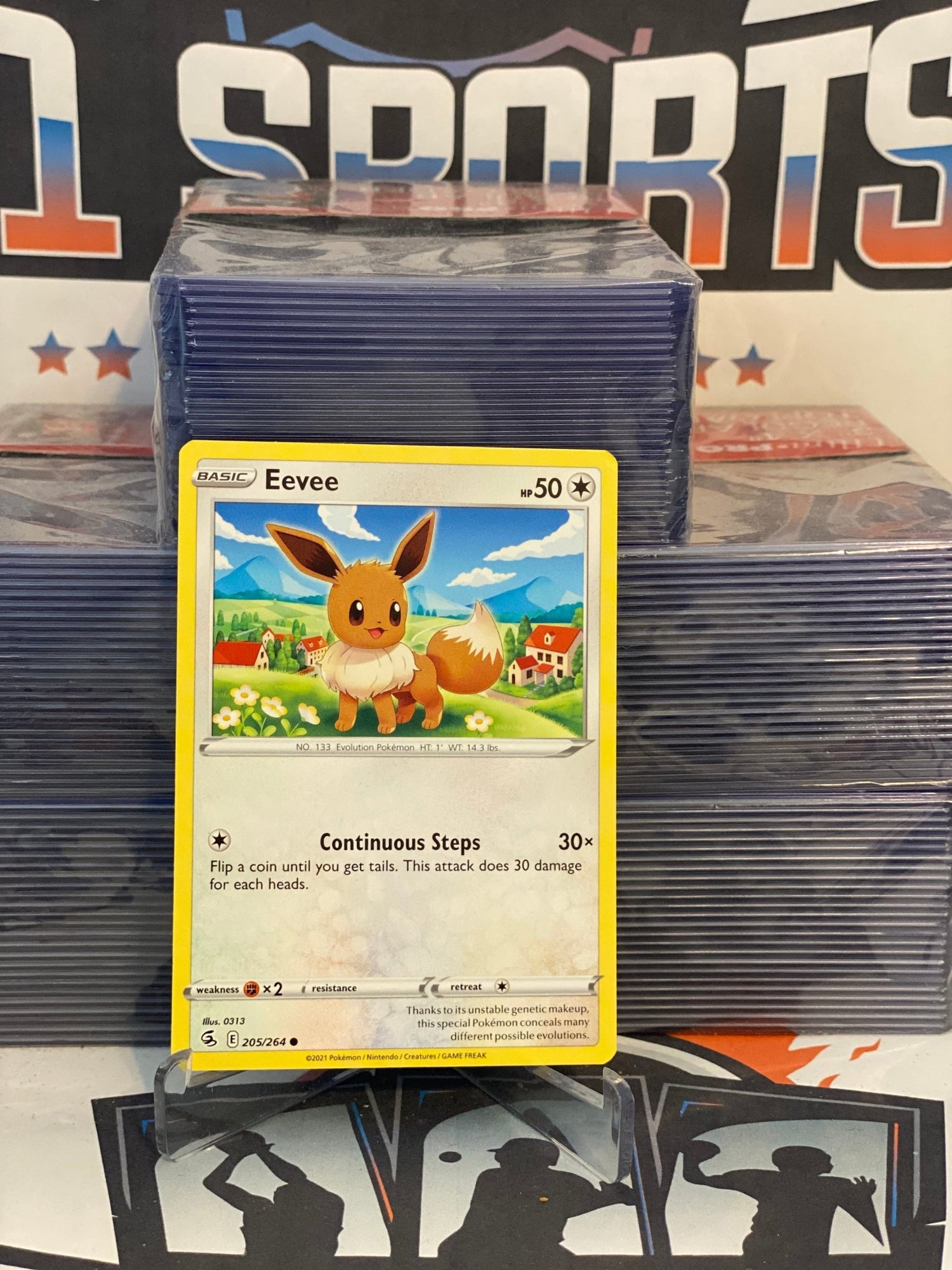 Pokemon TCG: Fusion Strike - Eevee (Common) #205 $1 Sports Cards Pokemon TCG: Fusion Strike - Eevee (Common) #205 $1 Sports Cards
