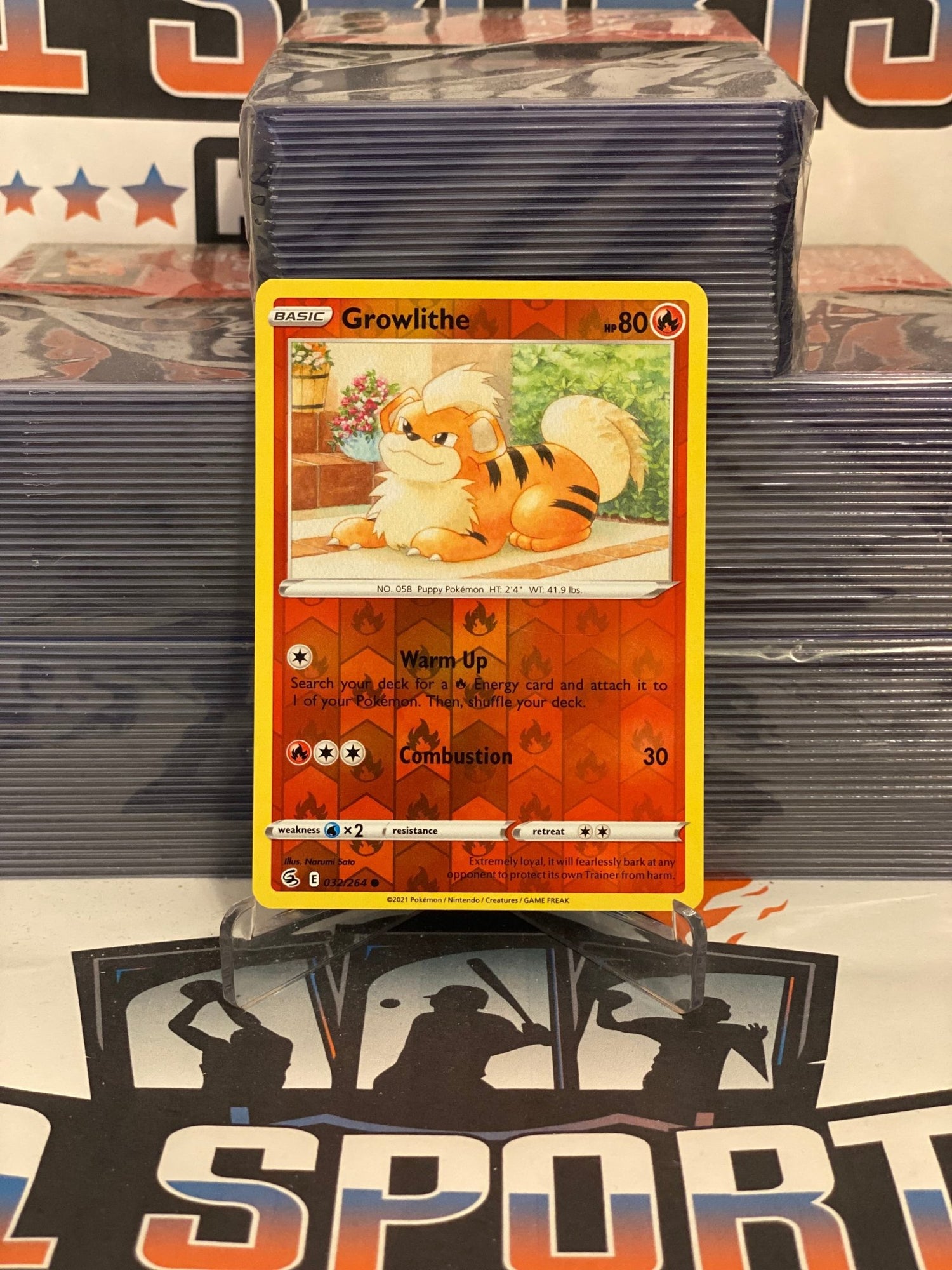 Pokemon TCG: Fusion Strike - Growlithe (Holo, Common) #32 Pokemon TCG: Fusion Strike - Growlithe (Holo, Common) #32