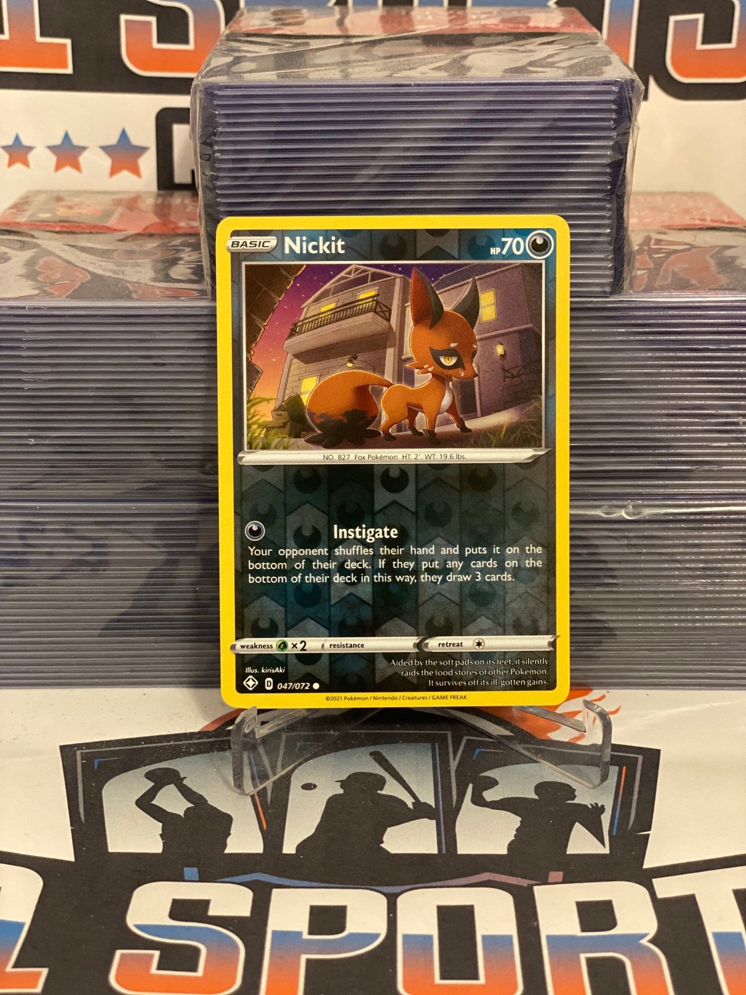 Pokemon TCG: Shining Fates - Nickit (Holo, Common) #47