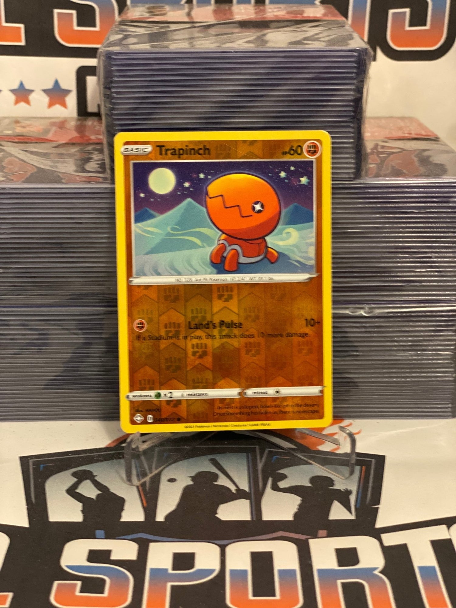 Pokemon TCG: Shining Fates - Trapinch (Holo, Common) #40 $1 Sports Cards Pokemon TCG: Shining Fates - Trapinch (Holo, Common) #40 $1 Sports Cards