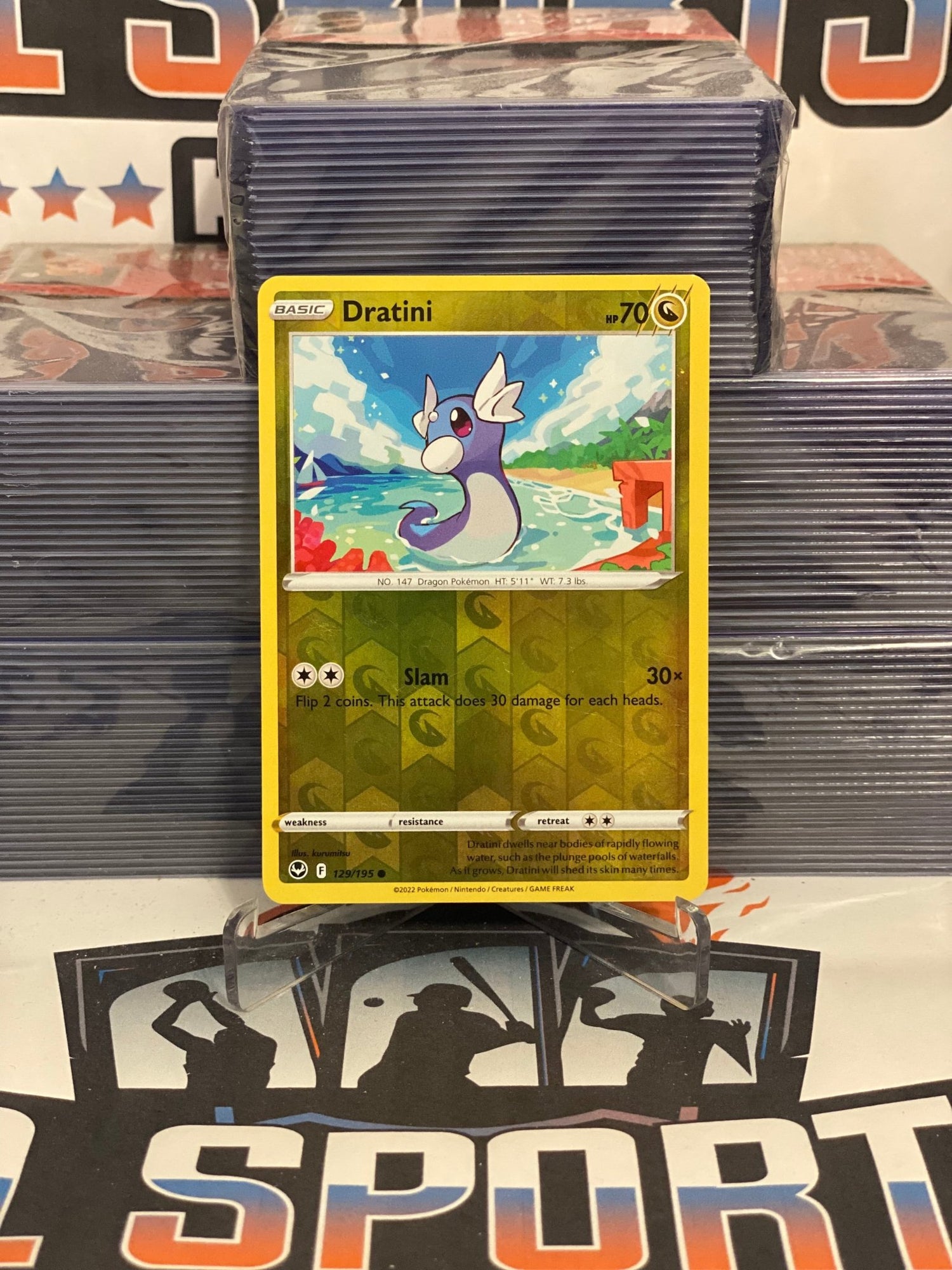 Pokemon TCG: Silver Tempest - Dratini (Holo, Common) #129