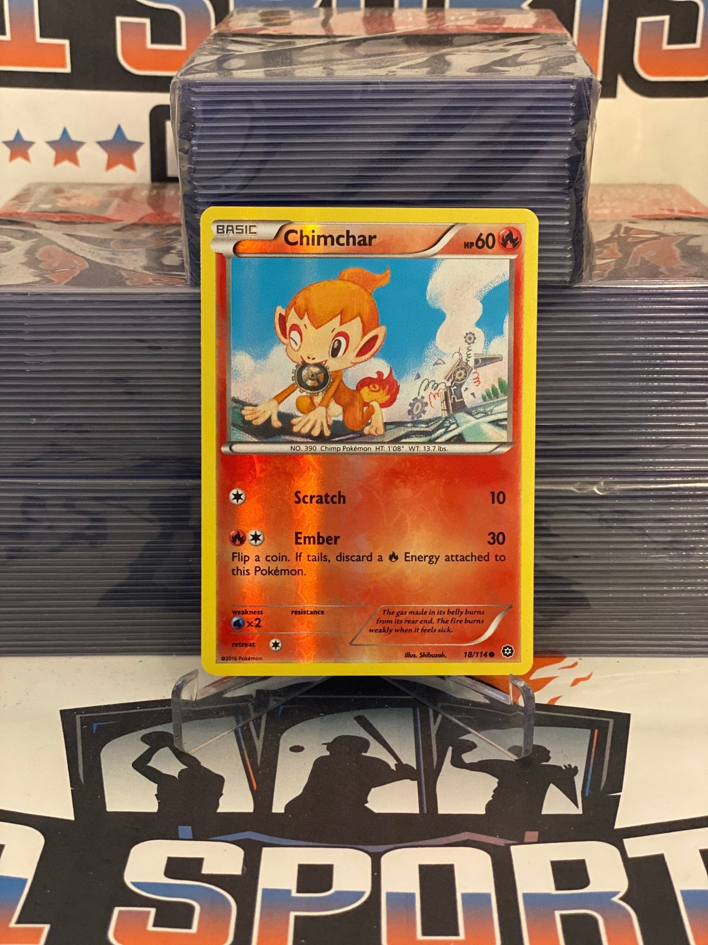 Pokemon TCG: Steam Siege - Chimchar (Holo, Common) #18