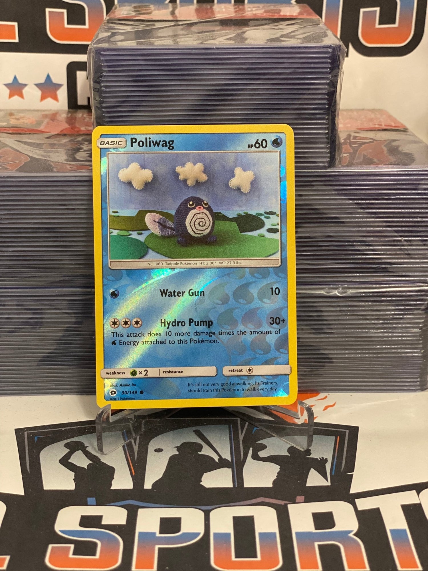 Pokemon TCG: Sun & Moon - Poliwag (Holo, Common) #30 $1 Sports Cards Pokemon TCG: Sun & Moon - Poliwag (Holo, Common) #30 $1 Sports Cards
