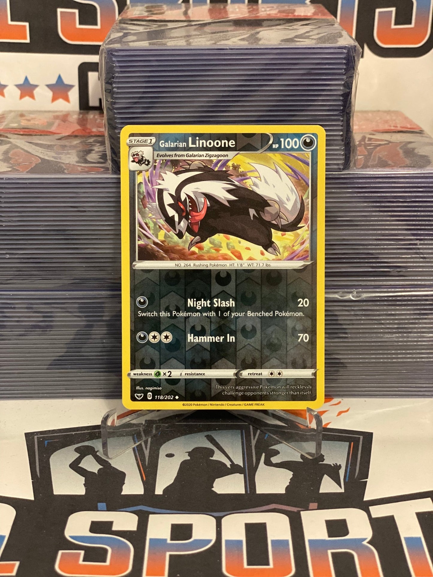 Pokemon TCG: Sword & Shield - Galarian Linoone (Holo, Uncommon) #118