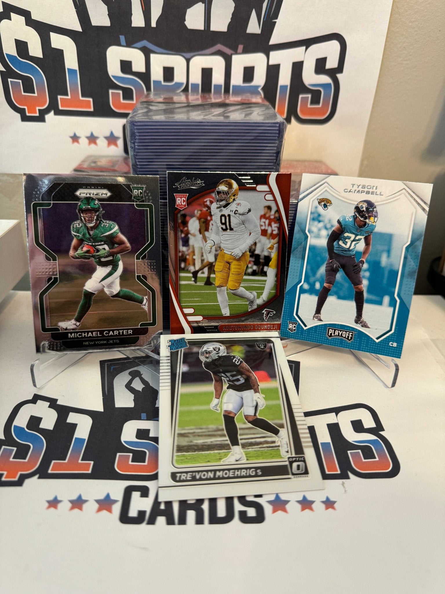 Football Card Stack Random NFL Football 🏈 Rookie Card 🔥 Mystery Stacks – $1 Sports Cards