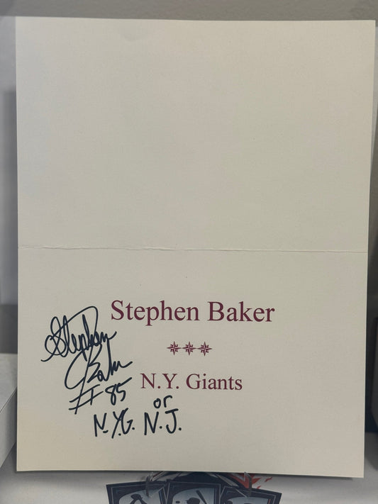 Stephen Baker Hand-Signed Auto Table Sign